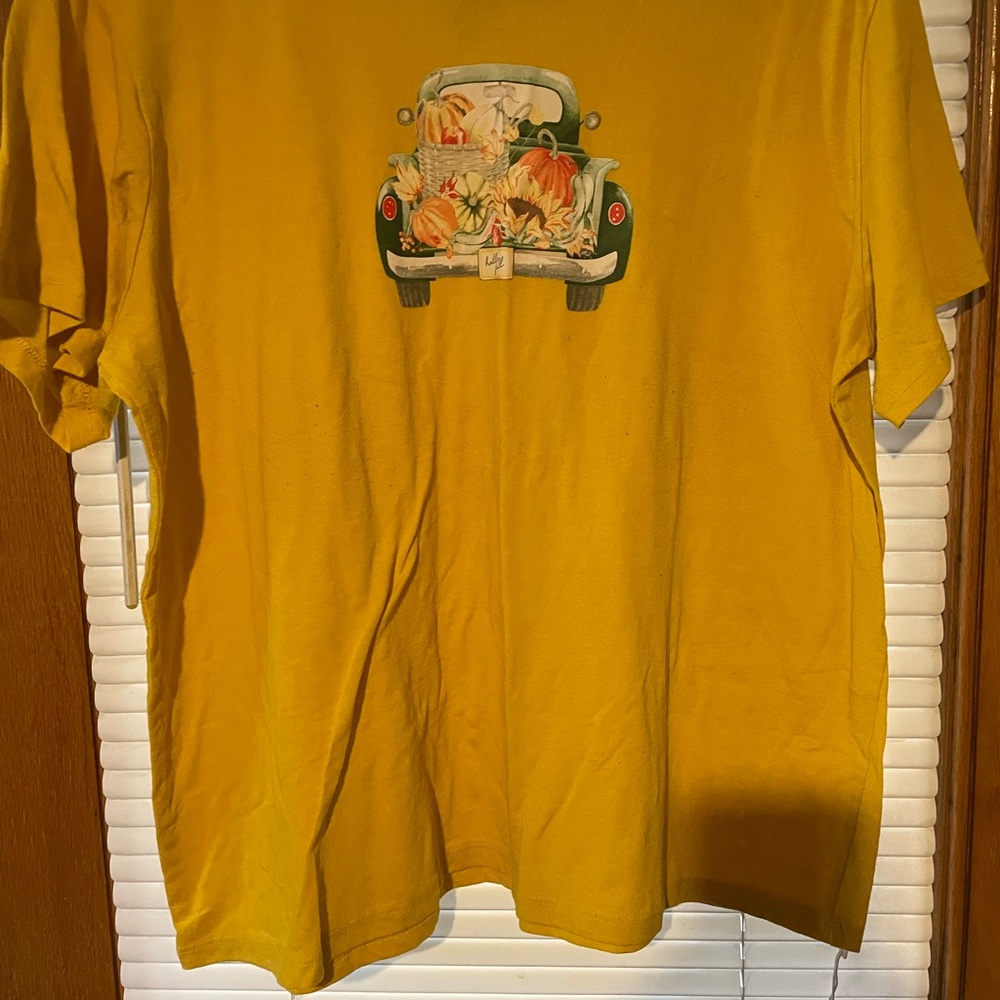 Yellow Graphic T-Shirt with Vintage Car Design